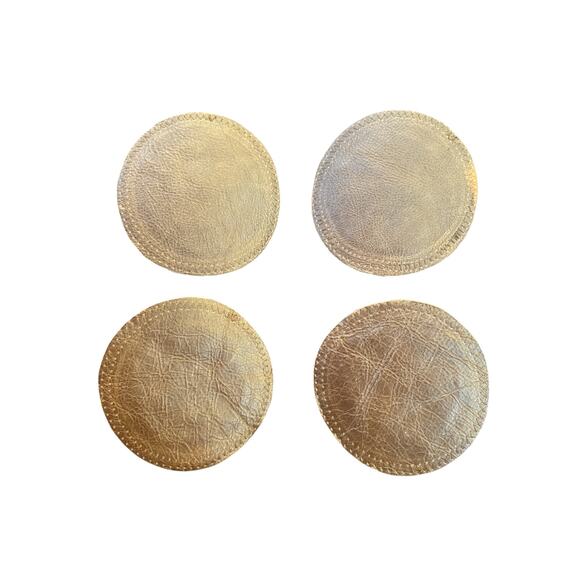 Coaster Set Wool Leather Southwest Bohemian Cabin Woods Aztec Hippie Gorpcore 4 - Picture 3 of 3